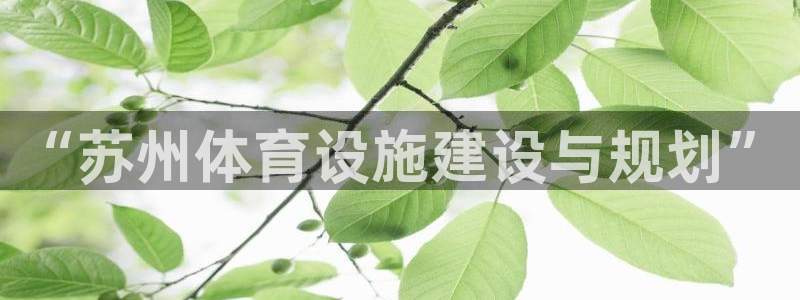 意昂5(KGAME)体育软件：“苏州体育设施建设与规划”